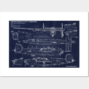 B24 Liberator Blueprint Posters and Art